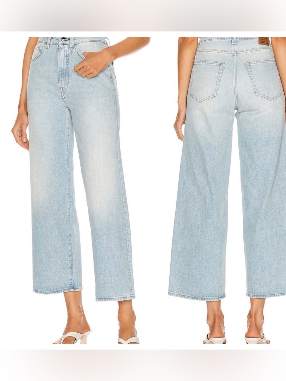 TOTEME Women’s Wide Leg Flare Jeans High-Waisted Organic Denim Made in Italy 29